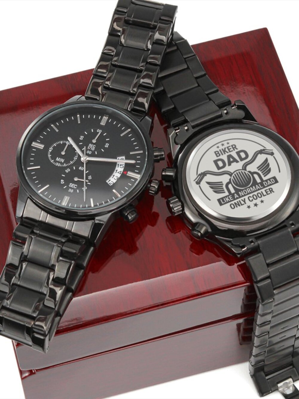 Only Cooler Engraved Stainless Steel Watch Inspirational Message Luxury  Box